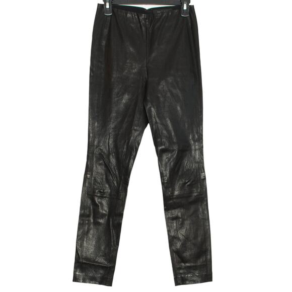 Rag & Bone Pants Lamb Leather Simone Skinny Ankle Moto Grunge Biker Goth Black 4 - Picture 1 of 6